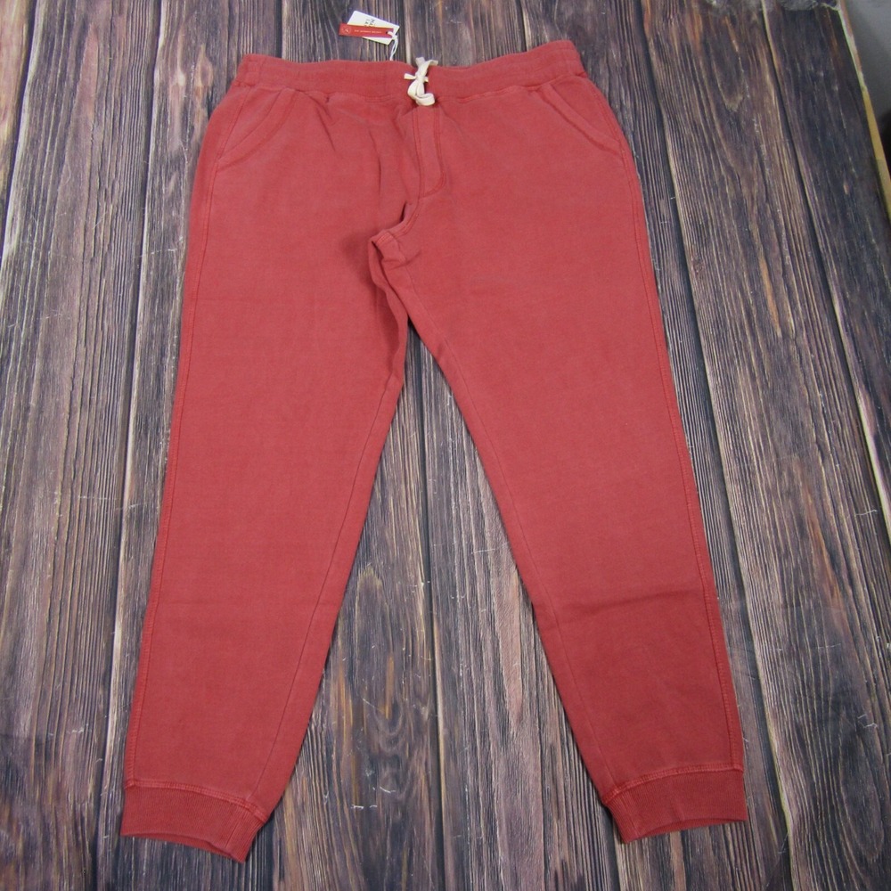 Marine Layer‎ NEW NWT Womens XL Fleece Jogger Sweatpants Tandori Spice Red